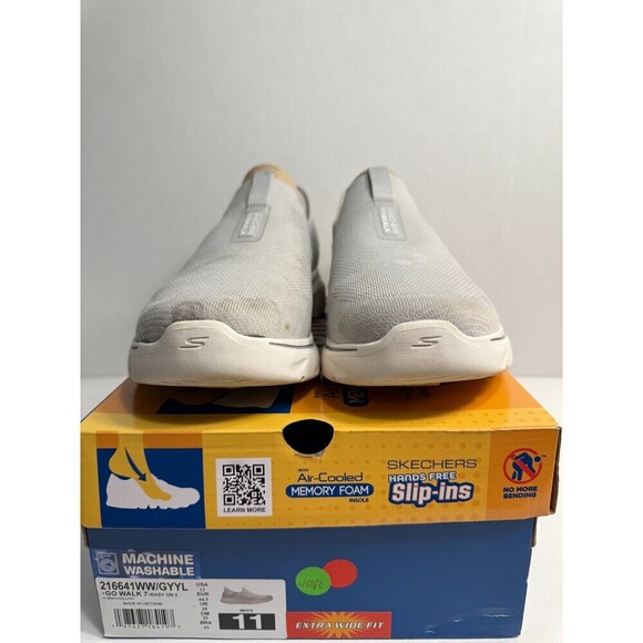 .10180 Skechers Go Walk 7, Grey/White-US 11 Mens - Picture 2 of 5